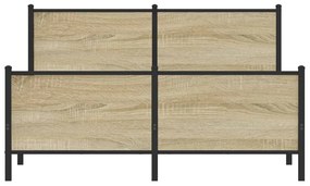 sonoma tölgy színű fém ágykeret matrac nélkül 150 x 200 cm