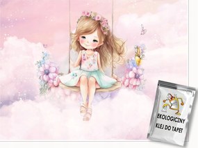 Fotótapéta Lányoknak Balerina Felhők Rózsaszín Tapéta Gyerekeknek 300x210