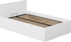 Ágy fém ráccsal és tárolóhellyel, 120x200, fehér, DOLI