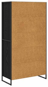 Széf fiókkal 2 pcs Fekete tölgy 81 x 36 x 150.5 cm Faanyag