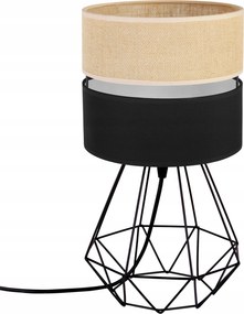 Asztali Lámpa Lámpabúra Juta 20 CM Fekete
