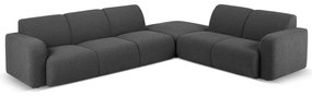 Sötétszürke buklé sarokkanapé (jobb oldali) Molino – Micadoni Home
