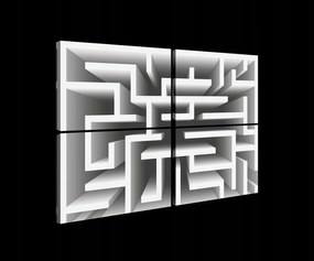 Vászonkép 120x80 Labirintus absztrakt geometria minimalizmus fehér árnyék fal