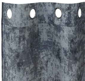 Velúr Függönyök 2 Pár Szemfüggönnyel Ezüst Szürke 260 x 140 cm