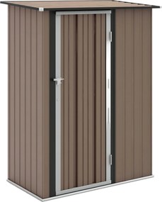 Outsunny Kerti Sátor 1,07 m² 142x84x189 cm Fém Külső Sátor Zárható Ajtóval és Levízvezető Lyukkal Eszköz Tárolásához Barna | Aosom