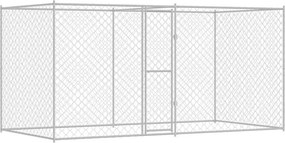 vidaXL Kutyaketrec Ezüst 400 x 200 x 200 cm Horganyzott acél