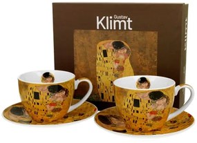 Porceláncsésze+alj, 270ml, 2 személyes, dobozban, Klimt: The Kiss