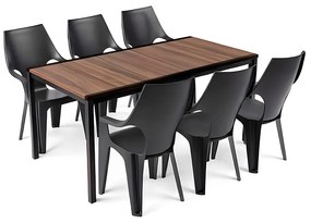 Parker Large 6+1 kerti bútor garnitúra szett dió-grafit