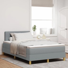 Box Spring Ágy matraccal Világosszürke 120x190 cm Szövet