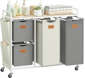 Szennyestartó kosár 4 rekesszel, kivehető betétekkel, szabadon álló