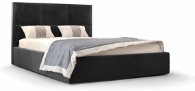 Franciaágy 140 cm Elna (fekete) (ágyráccsal és tárolóhellyel). 1046895