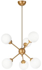 Csillár rúdon RUBBY BALL 6xG9/5W/230V arany