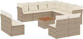 vidaXL 12 részes bézs polyrattan kerti ülőgarnitúra párnákkal