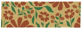 Kókuszrost lábtörlő 40x120 cm Red &amp; Green Floral – Artsy Doormats