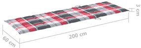 2 személyes tömör akácfa kerti napozóágy párnával