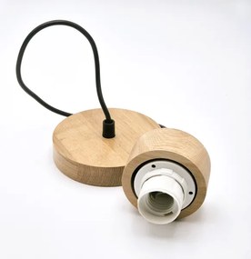 Csillár zsinóron HARMONY 1xE27/15W/230V átm. 20 cm fehér/tölgy