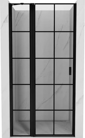 Mexen Mist balra nyíló zuhanyajtó 110 cm, fekete rácsos, fekete - 8A4-110-000-70-77-L