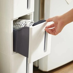 Műanyag tároló fiókok, keskeny tárolókocsi 45 x 84 x 17 cm