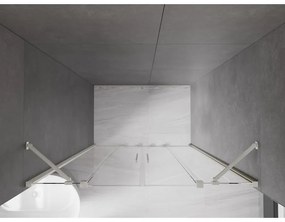 Mexen Velar Duo, tolózuhanyajtó nyitáshoz 160 cm, 8 mm átlátszó üveg, csiszolt acél, 871-160-000-02-97