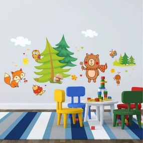INSPIO Babaszoba falmatrica - Állatok az erdőben