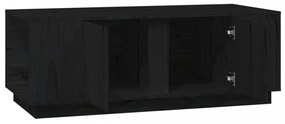 fekete tömör fenyőfa dohányzóasztal 110x50x40 cm