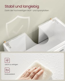 VASAGLE mosdó alatti szekrény, fürdőszobaszekrény 30×60×60 cm, felhőfehér