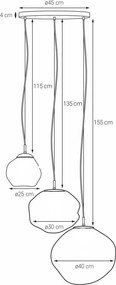 Kaspa CLOE 3 11068303 Függőlámpa 3x25W/E27 IP20