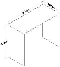 Munkasztal RANI 90x73 cm barna