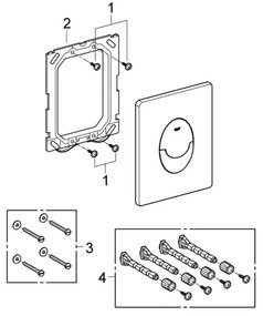 GROHE 38505P00 - SKATE AIR nyomólap, 156 × 197 mm, matt króm
