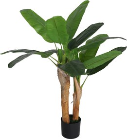 HOMCOM Műbanán Növény 120 cm Pot és 15 Levél Belső Dísznövény | Aosom