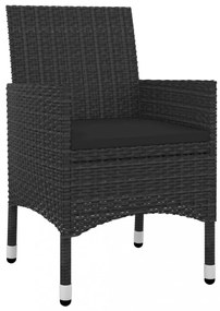 vidaXL 9 részes polyrattan és üveg kerti étkezőgarnitúra párnákkal
