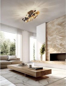 Szürke-aranyszínű mennyezeti lámpa üveg búrával 76x22 cm Bubble – Trio Select