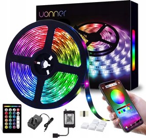Uonner Rgb Led szalag 5050 5m bluetooth alkalmazás távirányító zene szett 12V