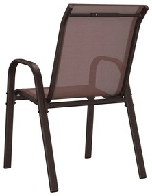 2 db barna textilén rakásolható kerti szék