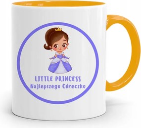 Sárga Bögre Ajándék Lányának Little Princess fényképes nyomtatással