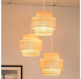 Brilagi - SPACE YUTE 3xE27/15W/230V krém-fehér függeszték