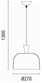 Csillár zsinóron 1xE27/15W/230V sárga pr. 27 cm