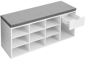 VOREN cipőszekrény, fehér/szürke