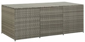 szürke polyrattan kerti tárolóláda 180 x 90 x 70 cm