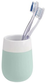 Matta zöld-fehér kerámia fogkefetartó pohár - Wenko