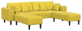 Bársony Kanapé párnával 3 pcs Sárga 208 cm Bársony
