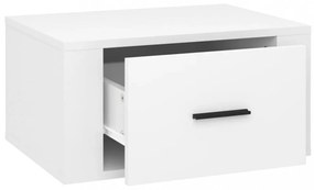 2 db magasfényű fehér fali éjjeliszekrény 50x36x25 cm