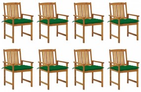 8 db tömör akácfa kerti szék párnákkal