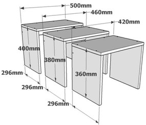 Grops kisasztal szett, 3 db