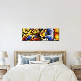 Kép - olajfestmény, szerelmesek (órával) (90x30 cm)