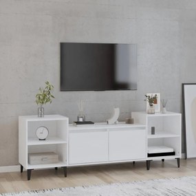 Fehér magasfényű szerelt fa tv-szekrény 160x35x55 cm