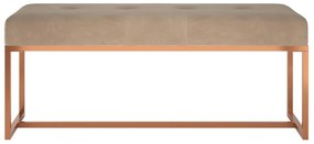 bézs bársony pad 110 x 36 x 45 cm