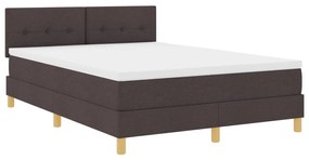 Box Spring ágy matraccal Sötétbarna 160x200 cm Szövet