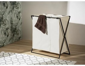 WENKO 71298800 - TRIO szennyeskosár 69x76 cm krémszínű/fekete