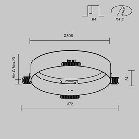 DLA032-TRS36-W Zon Fém Kiegészítő elem süllyesztett lámpához Fehér Színű LED W IP20